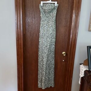 Emerald Sundae Green and Silver Sequin Dress